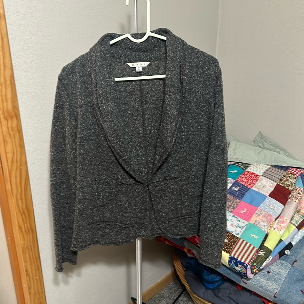 Cabi jacket - Medium with hook and eye type closure; gray light weight